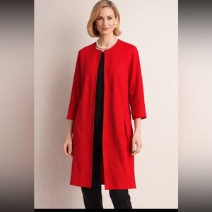 St. John Textured Open Cardigan